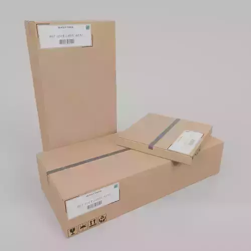 Large Storage Cardboard Boxes - Rigged and Customizable Set 3D Model Collection