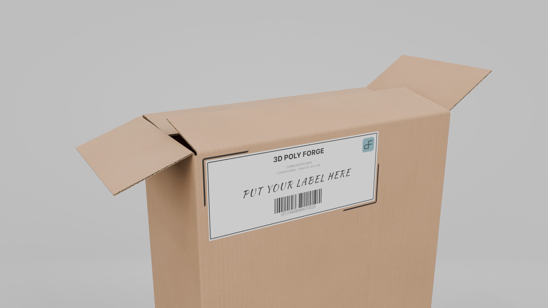 Large Storage Cardboard Boxes - Rigged and Customizable Set 3D Model Collection_11