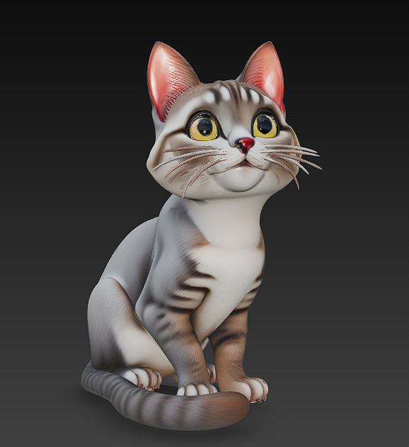Cat Realistic 3D Model Basic - Low Poly Realistic Low-poly 3D model_2