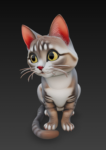 Cat Realistic 3D Model Basic - Low Poly Realistic Low-poly 3D model_1