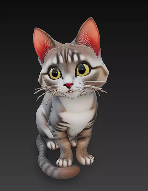Cat Realistic 3D Model Basic - Low Poly Realistic Low-poly 3D model_0