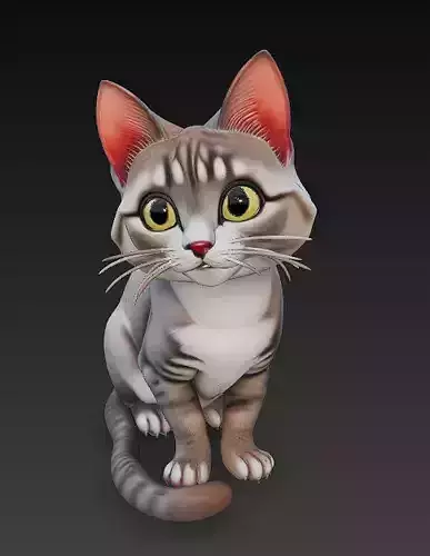 Cat Realistic 3D Model Basic - Low Poly Realistic