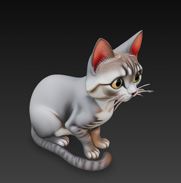 Cat Realistic 3D Model Basic - Low Poly Realistic Low-poly 3D model_6