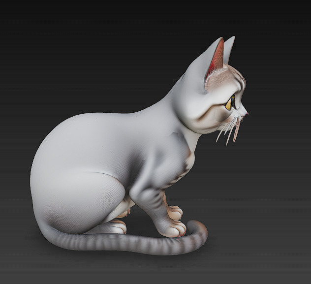 Cat Realistic 3D Model Basic - Low Poly Realistic Low-poly 3D model_3