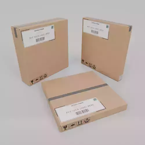 Square Cardboard Box Set - Rigged and Customizable 3D Model Collection