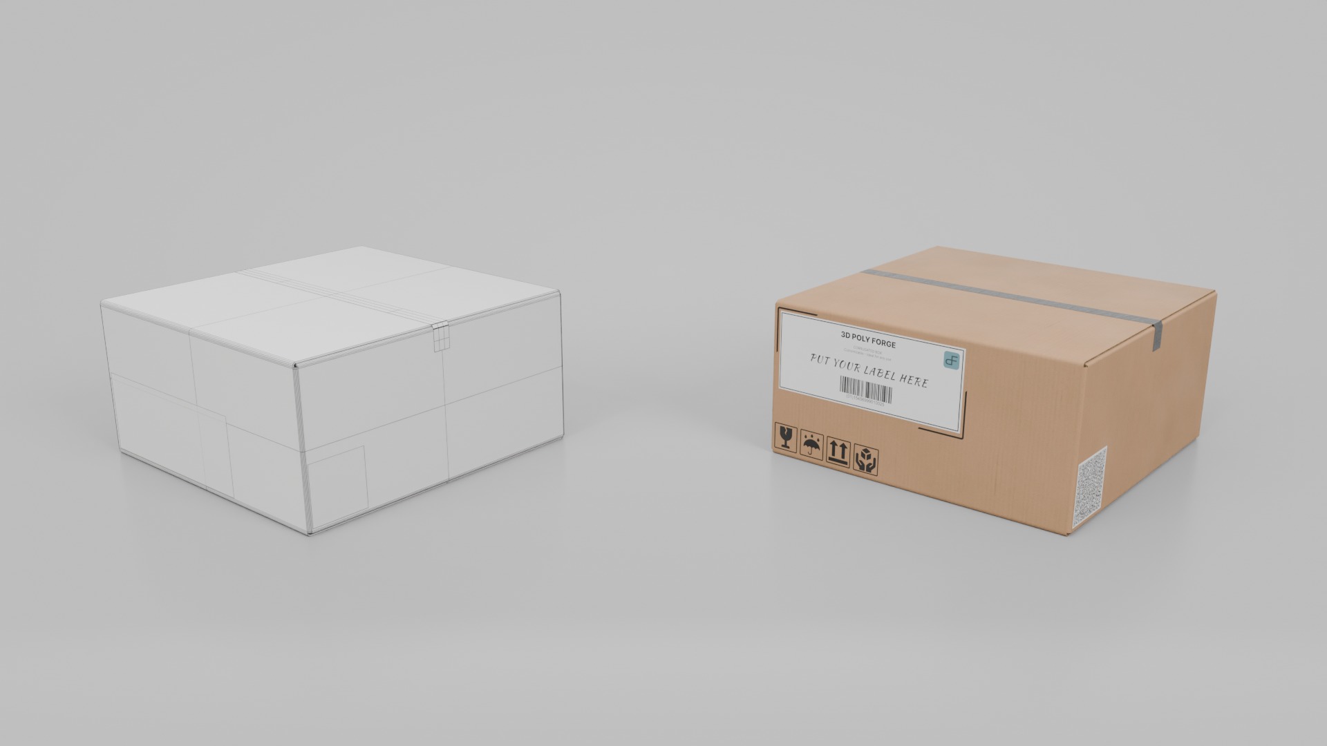 Flat Cardboard Box Set - Rigged and Customizable 3D Model Collection_32