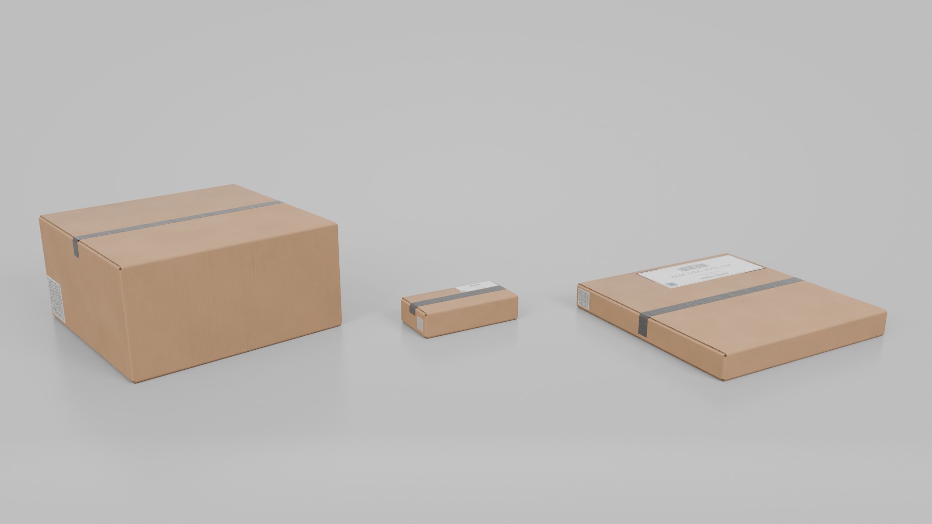 Flat Cardboard Box Set - Rigged and Customizable 3D Model Collection_6