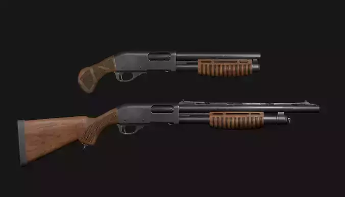 Shotgun Game Ready 3D Model Inspired by Remington 870