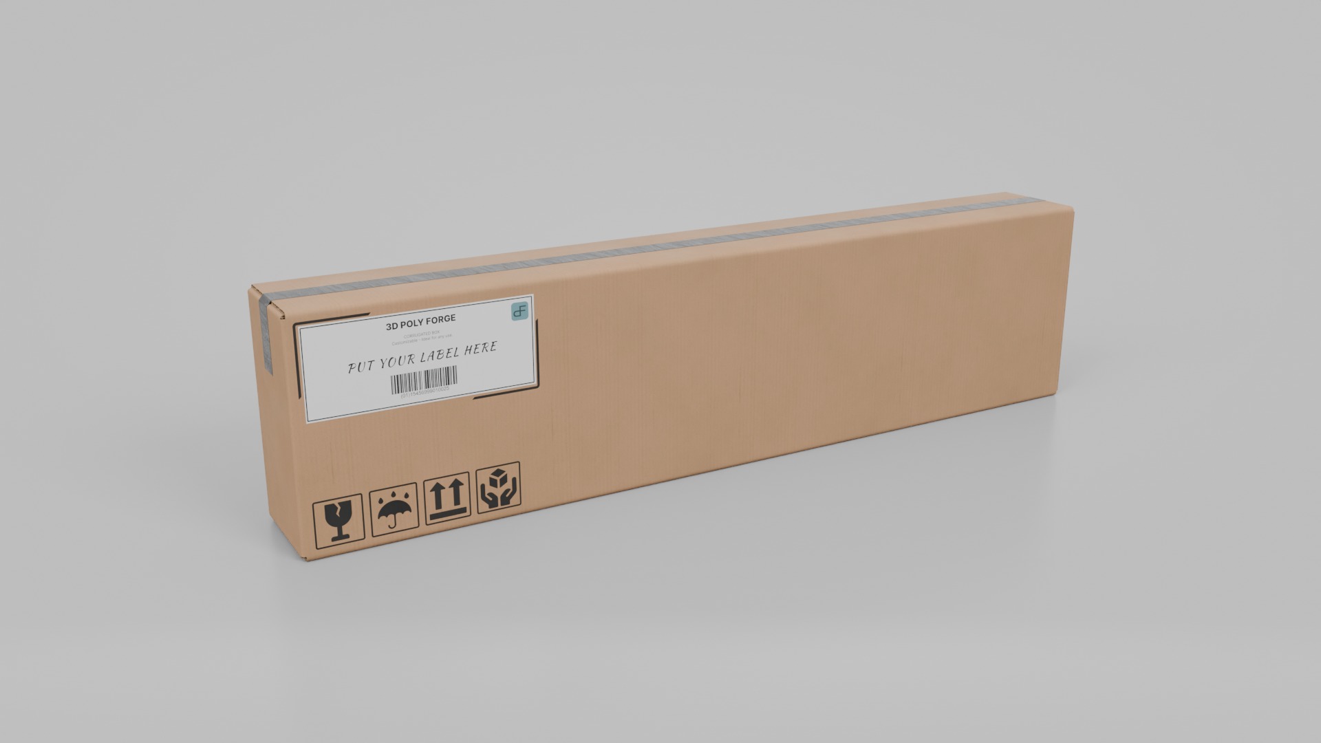 Retail Packaging Cardboard Boxes - Rigged and Customizable Set 3D Model Collection_17