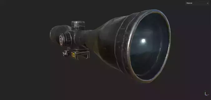 3D Sniper Scope 8X Model With Textures High Poly
