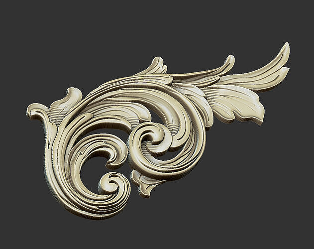 Pattern gothic leaf engrave CNC royal luxury printing 3D print model