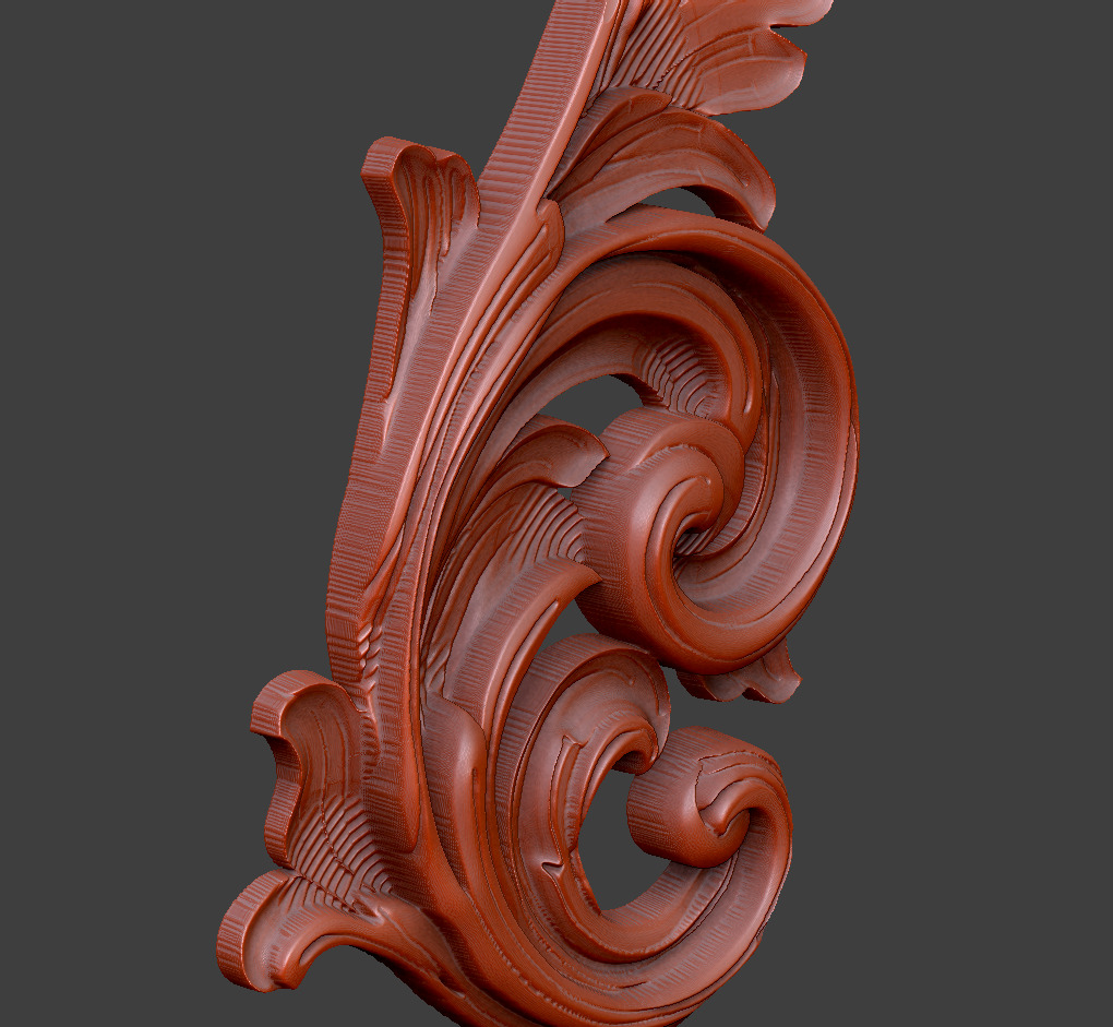 Pattern gothic leaf engrave CNC royal luxury printing 3D print model_5