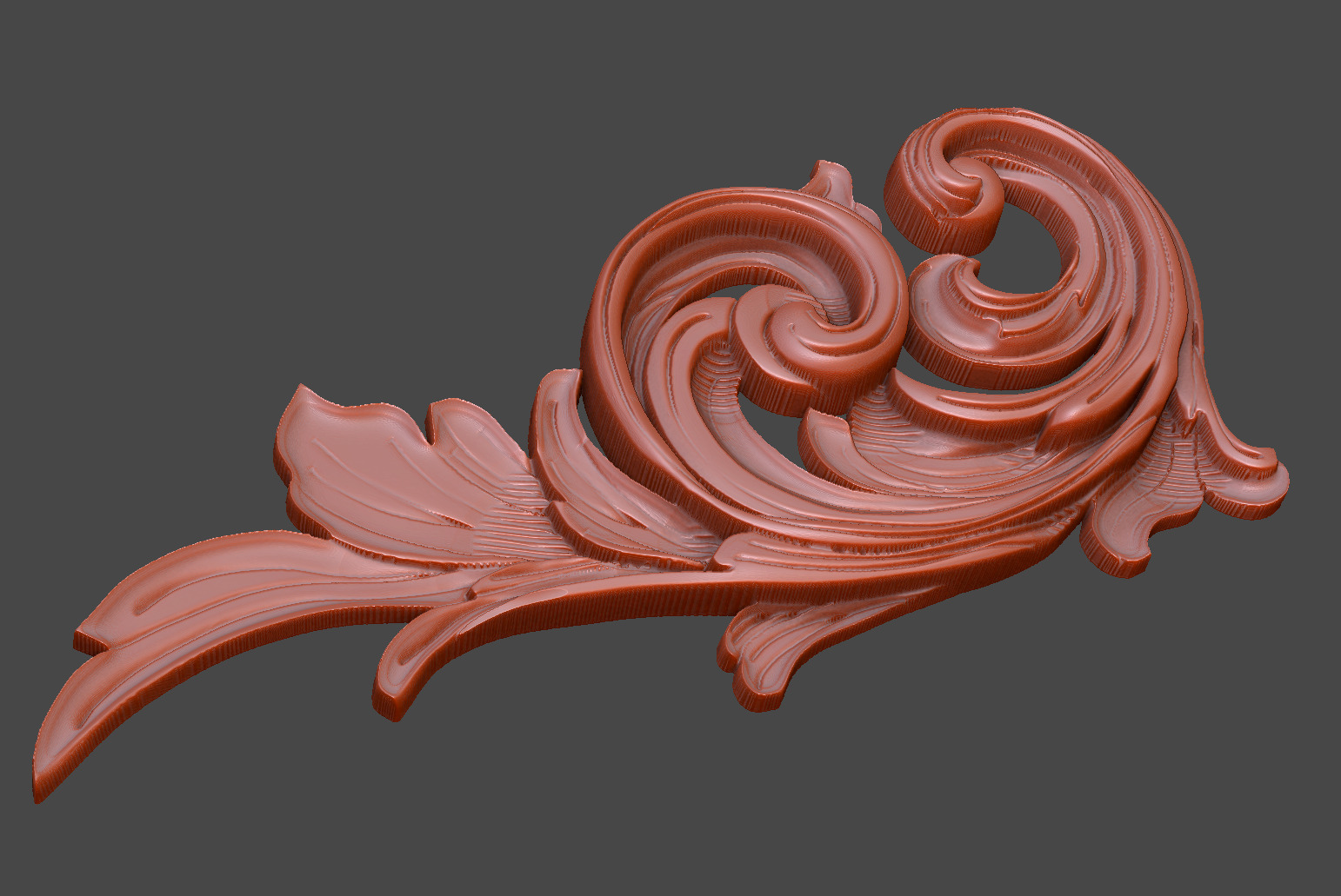 Pattern gothic leaf engrave CNC royal luxury printing 3D print model_2