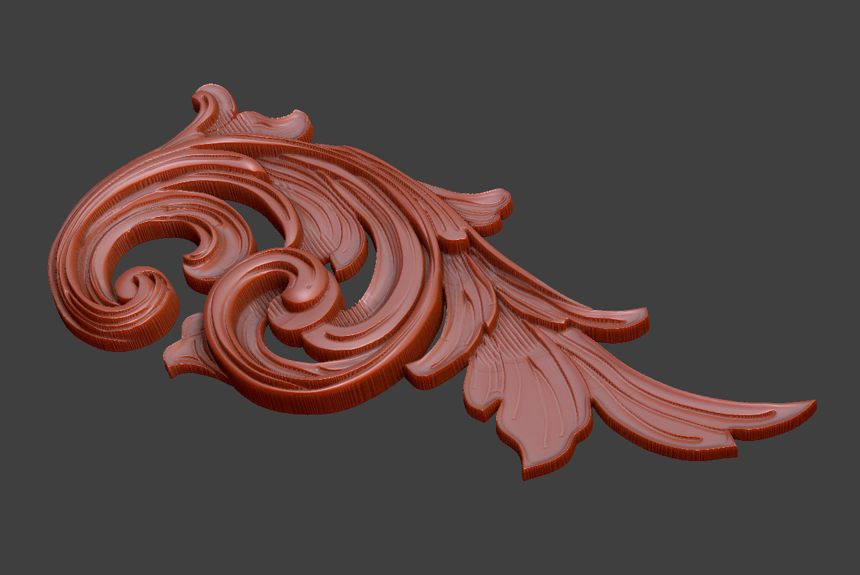 Pattern gothic leaf engrave CNC royal luxury printing 3D print model_1