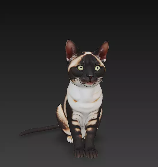 Cat Realistic 3D Model Basic - Low Poly Realistic Low-poly 3D model_0