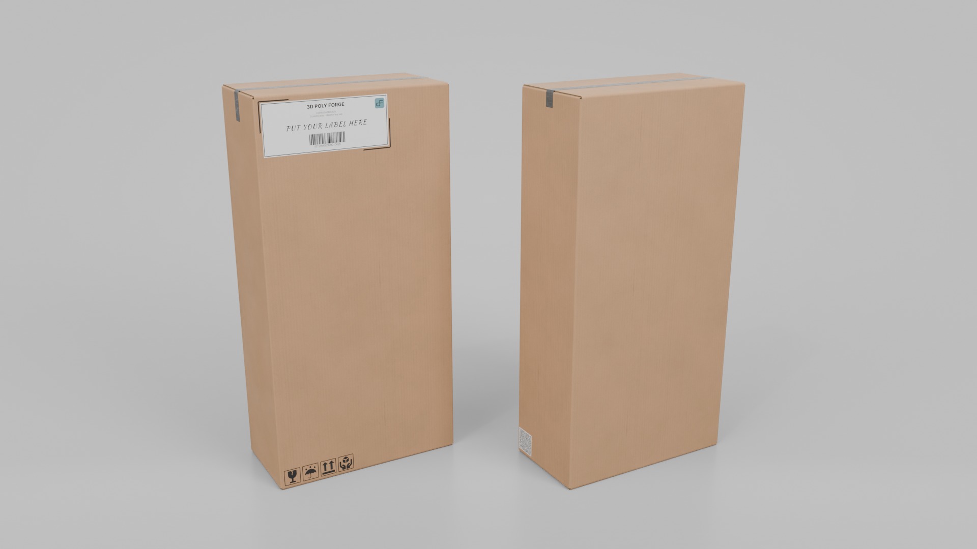 Shipping and Logistics Boxes - Rigged and Customizable Set 3D Model Collection_29