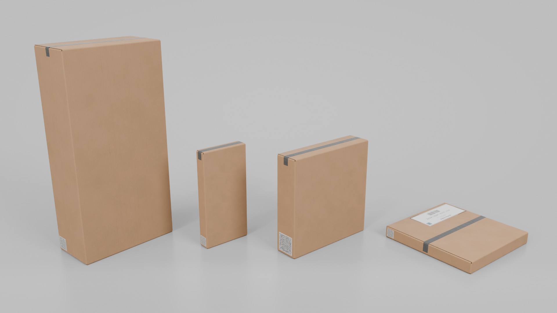 Shipping and Logistics Boxes - Rigged and Customizable Set 3D Model Collection_6