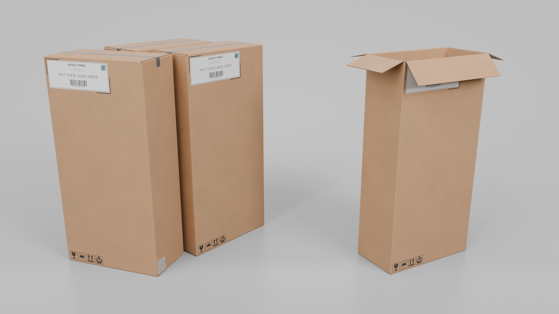 Shipping and Logistics Boxes - Rigged and Customizable Set 3D Model Collection_33