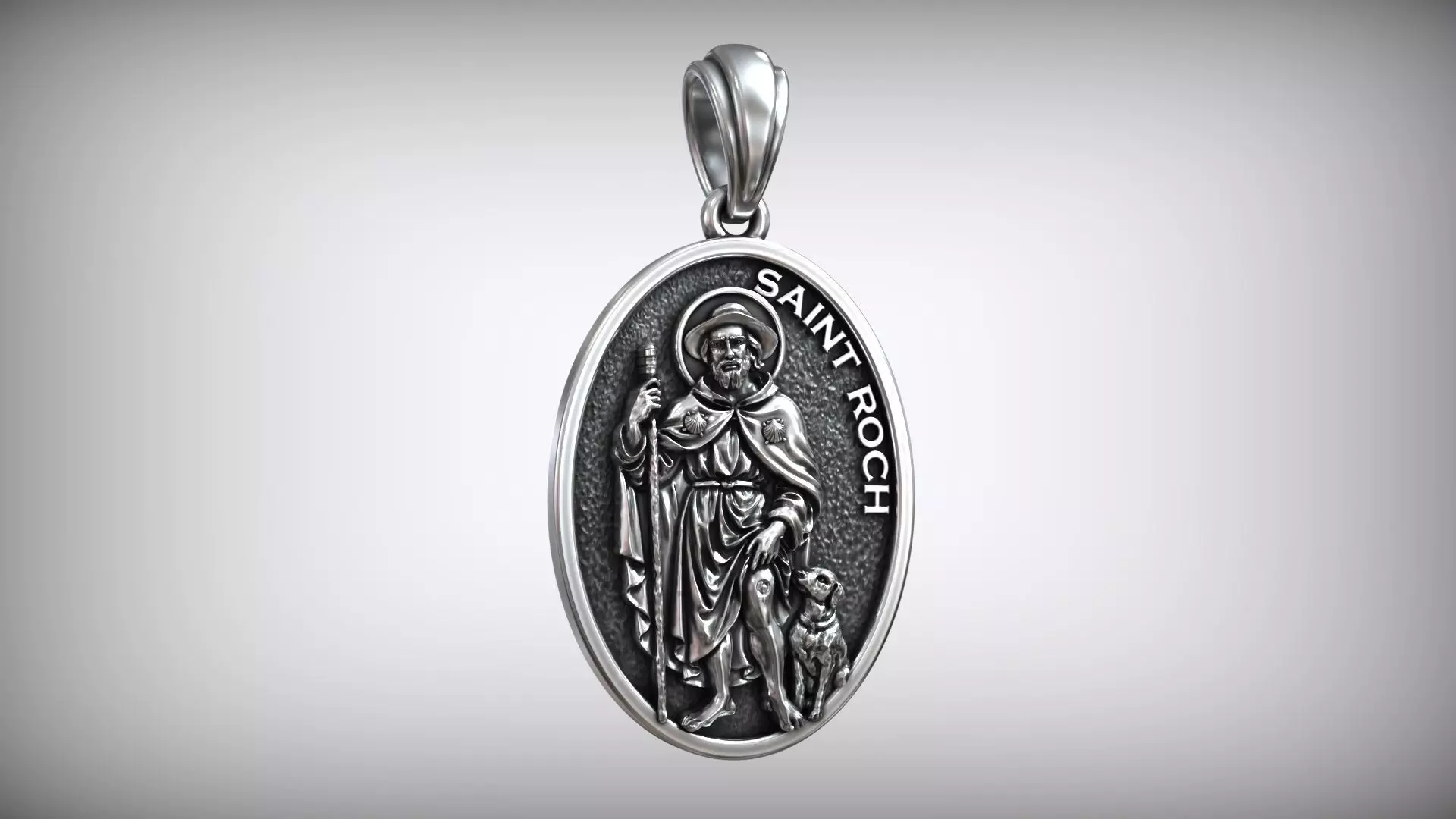Saint Roch Medal Rochus Catholic Christian Pendant 3D print model