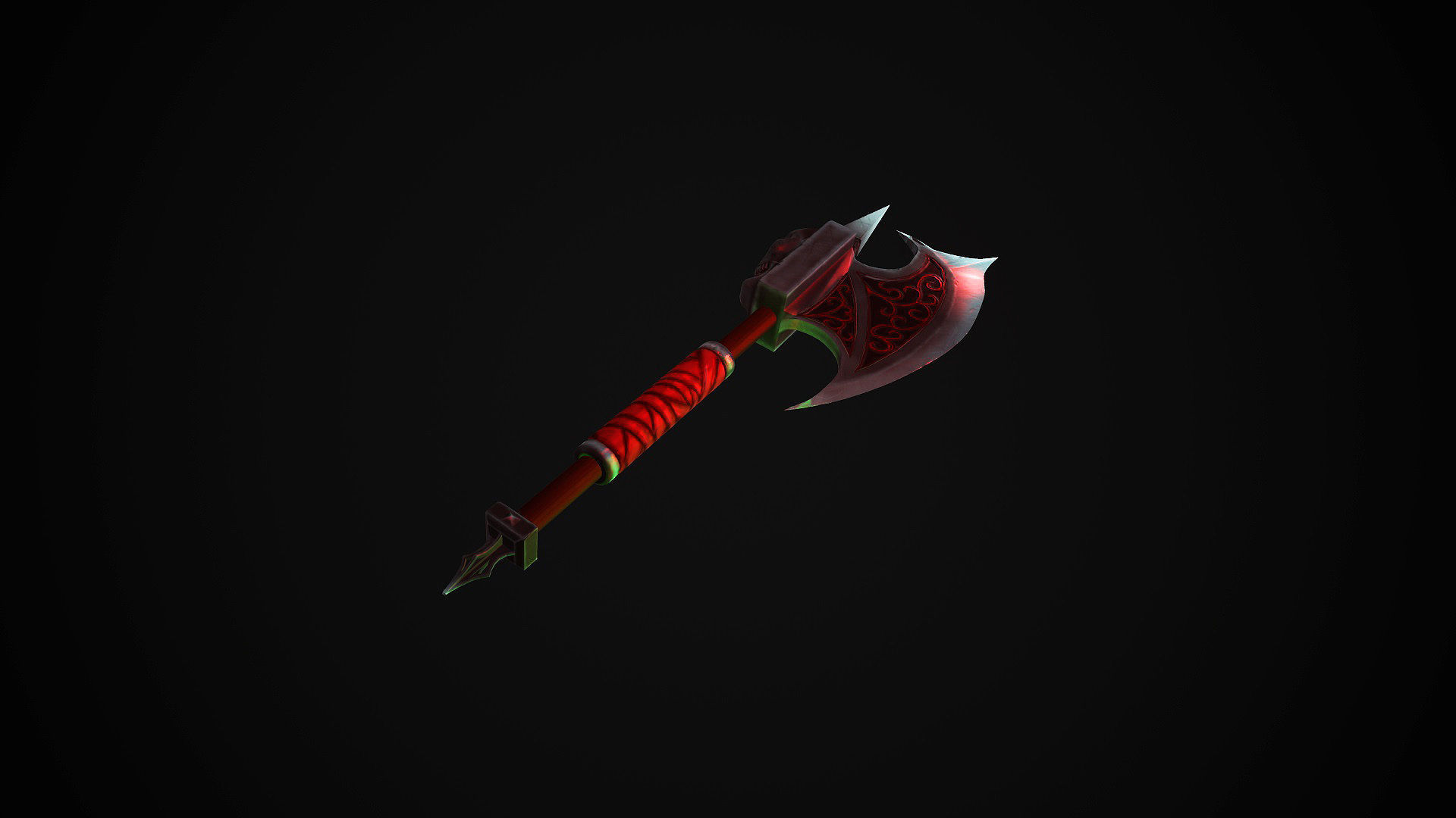 Blood axe Low-poly 3D model_3
