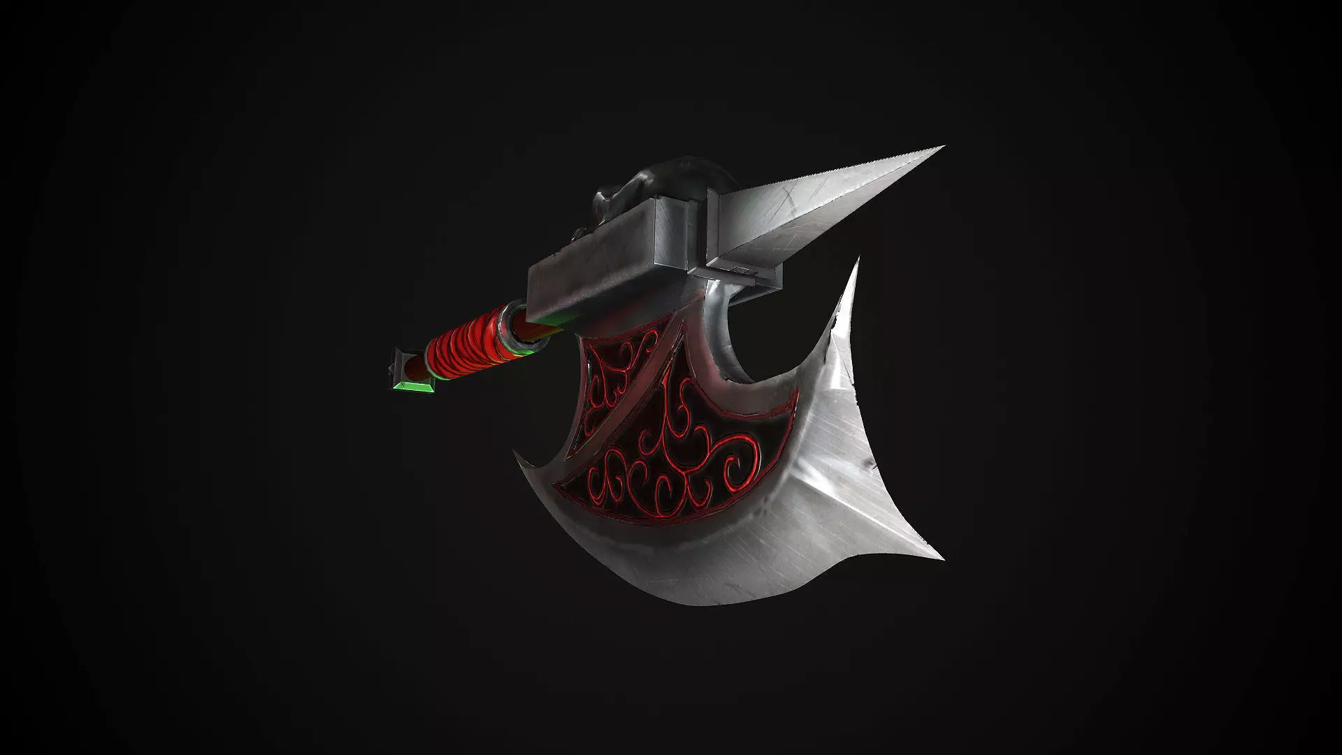 Blood axe Low-poly 3D model_0