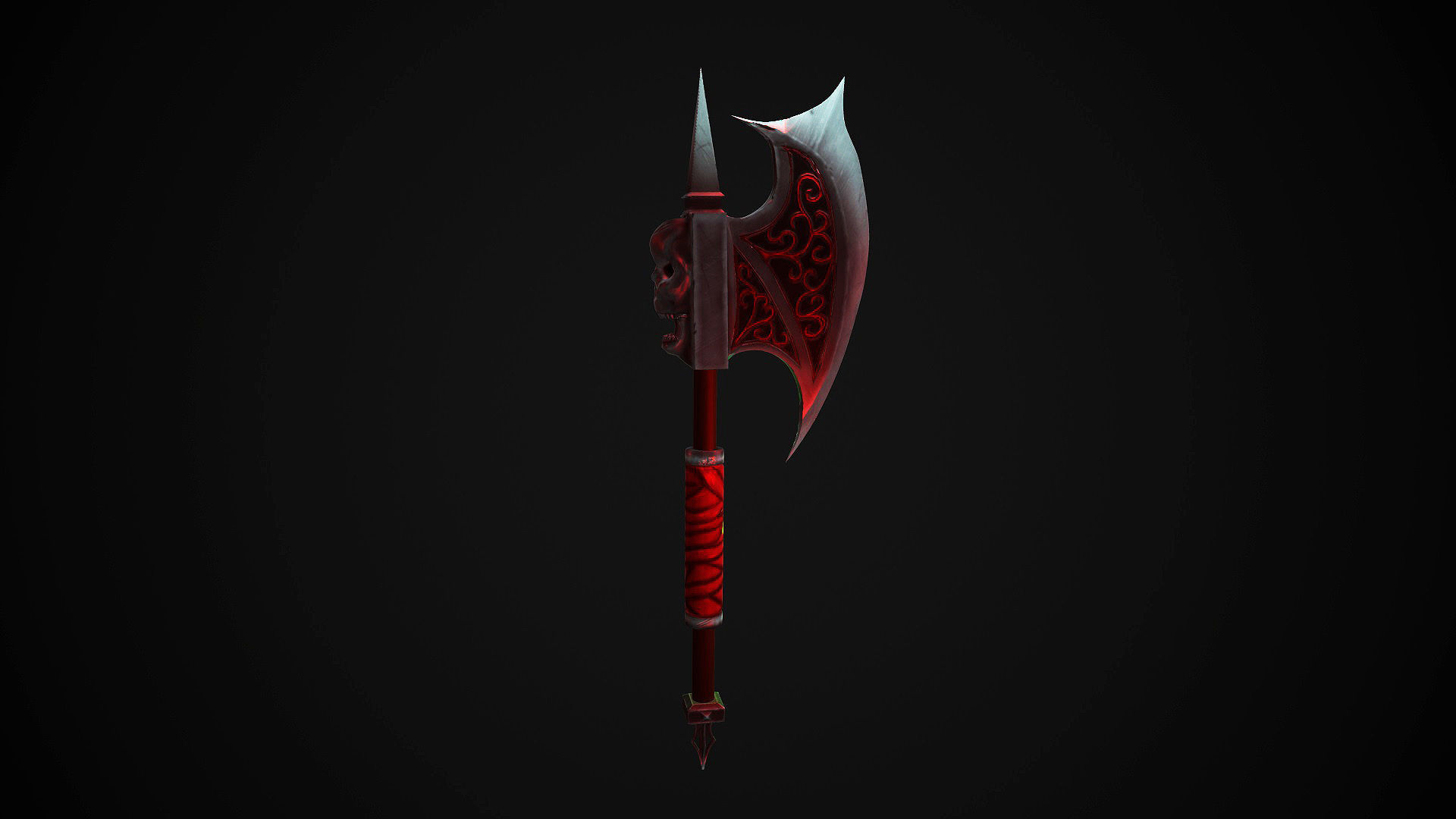 Blood axe Low-poly 3D model_4