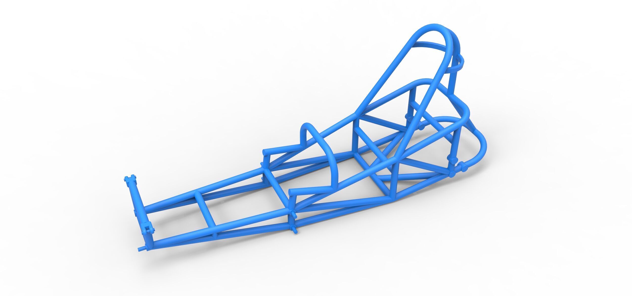 Frame of old school Front engine dragster V5 Scale 1 to 25 3D print model_1