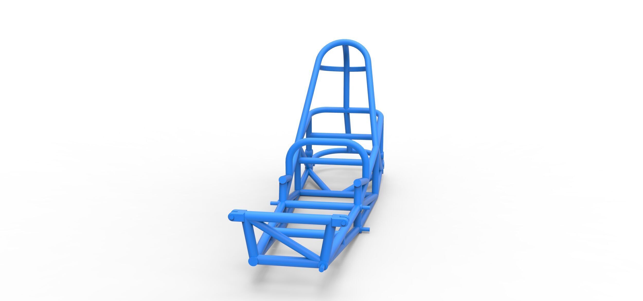 Frame of old school Front engine dragster V5 Scale 1 to 25 3D print model_3