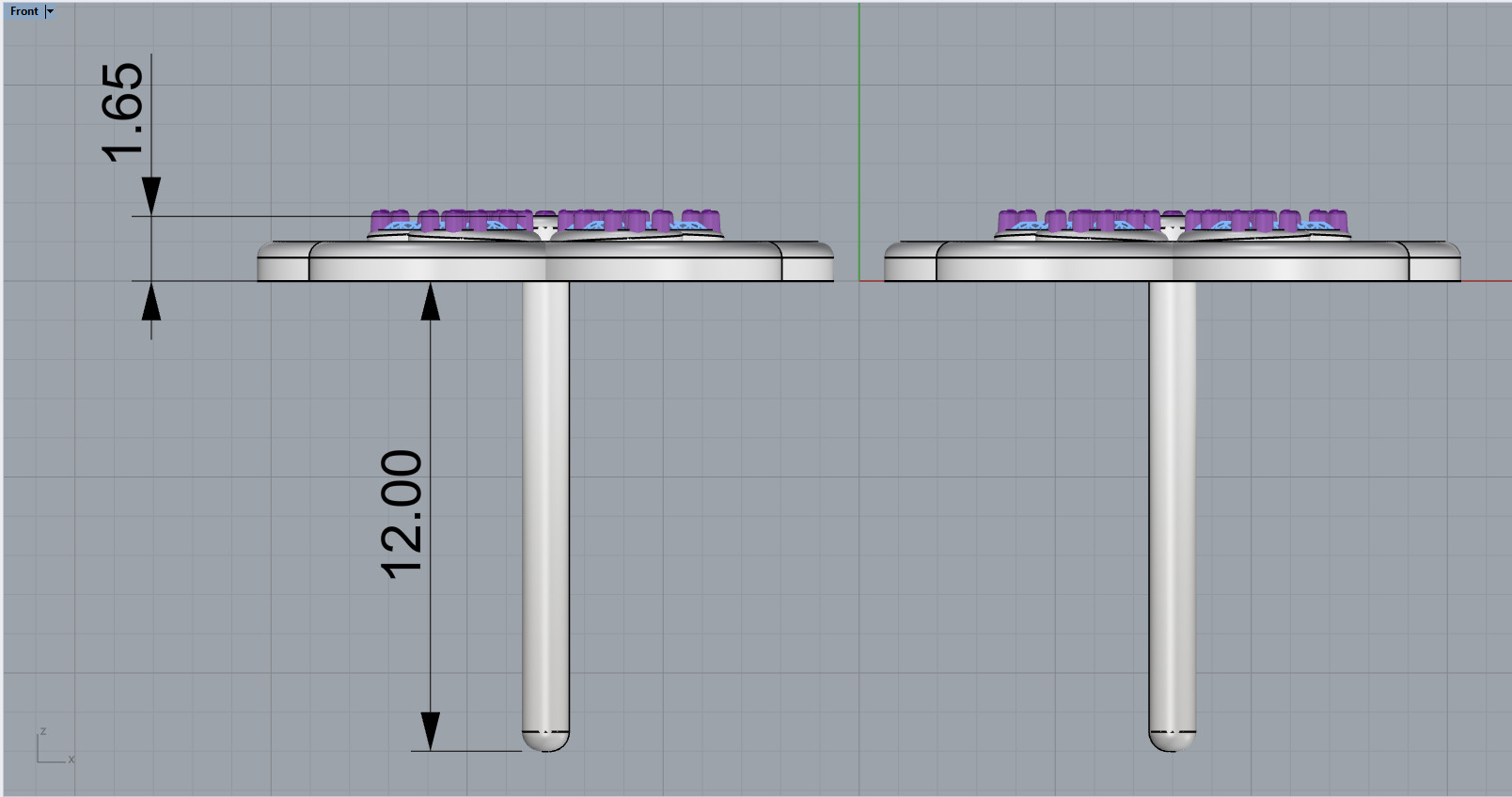 Heart stud earring model 1091 3D print model_6