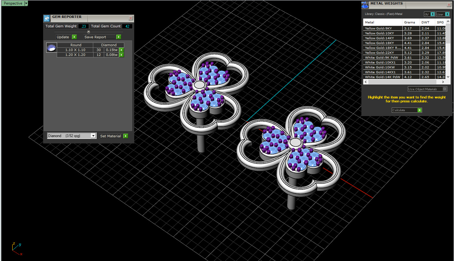 Heart stud earring model 1091 3D print model_4