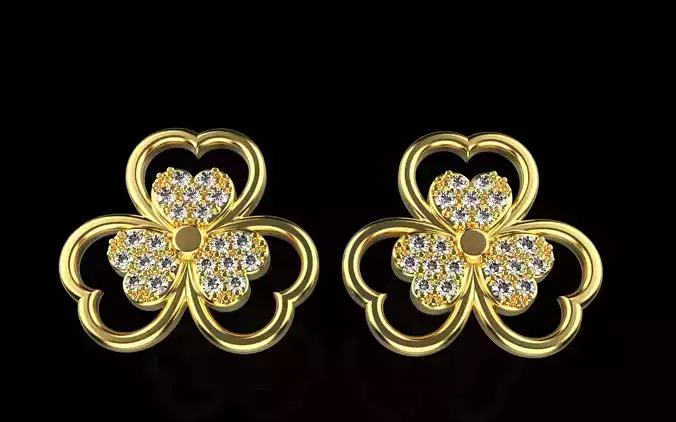 Heart stud earring model 1091