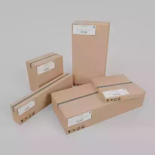 Heavy-Duty Cardboard Boxes - Rigged and Customizable Set 3D Model Collection