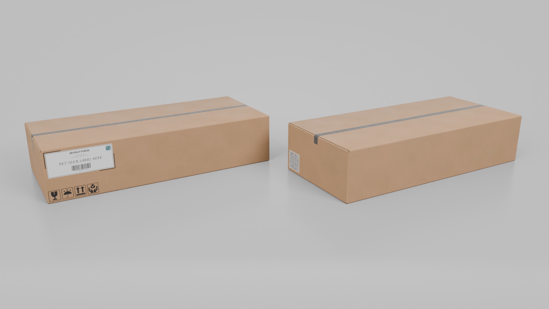 Heavy-Duty Cardboard Boxes - Rigged and Customizable Set 3D Model Collection_40