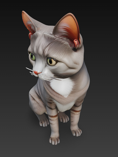 Cat Realistic 3D Model Basic - Low Poly Realistic Low-poly 3D model_5
