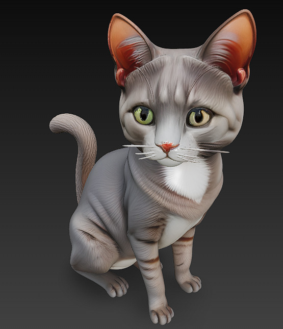 Cat Realistic 3D Model Basic - Low Poly Realistic Low-poly 3D model_6