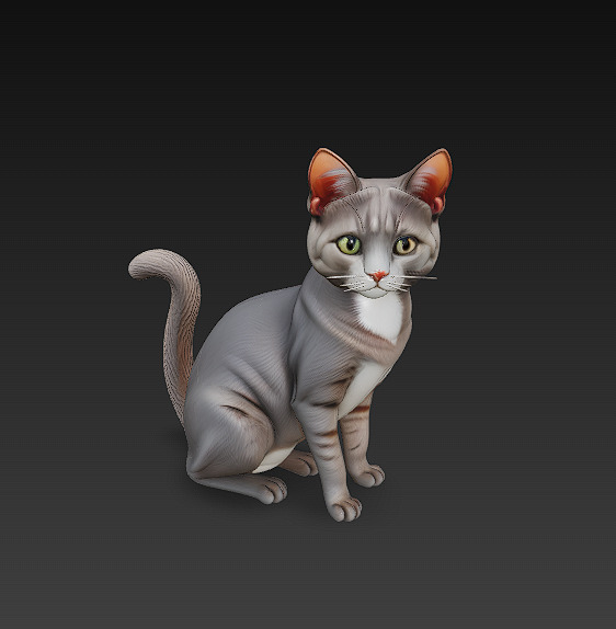 Cat Realistic 3D Model Basic - Low Poly Realistic Low-poly 3D model_8