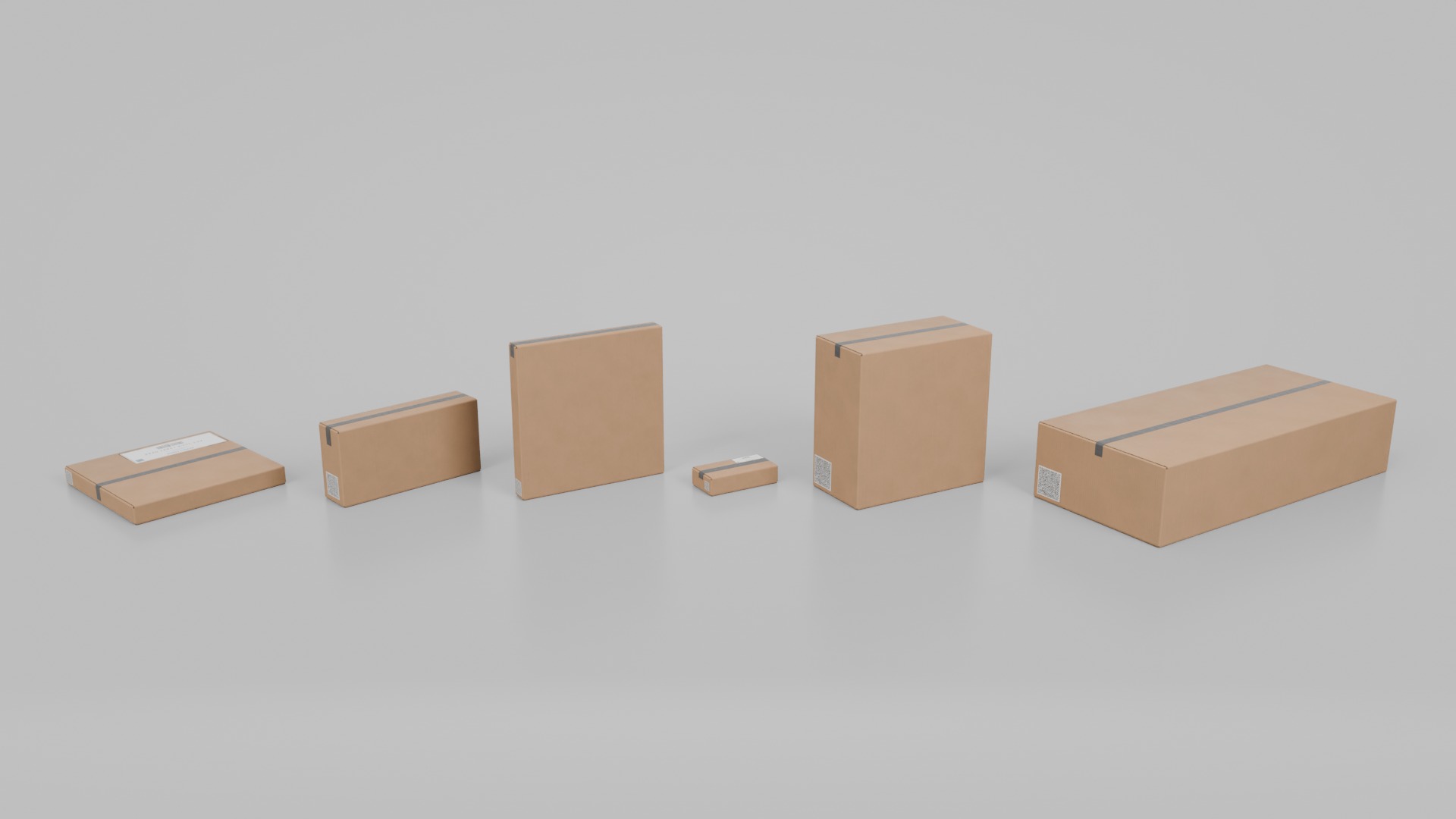 Warehouse Cardboard Boxes - Rigged and Customizable Set 3D Model Collection_8