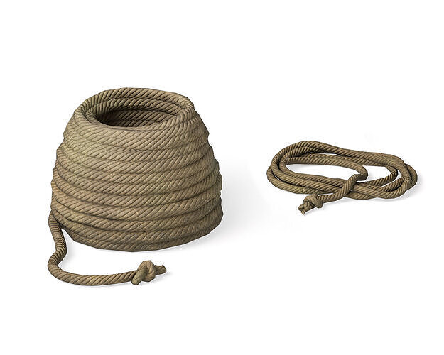 Rope coil Low-poly 3D model