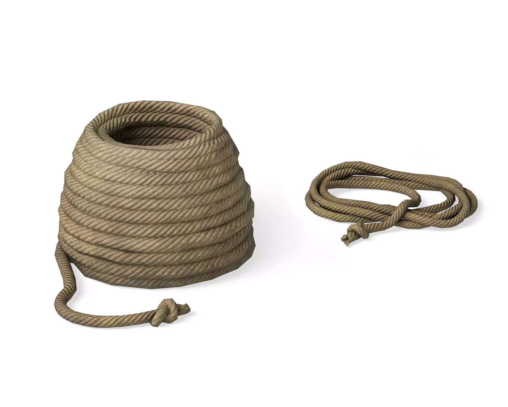 Rope coil Free low-poly 3D model_0
