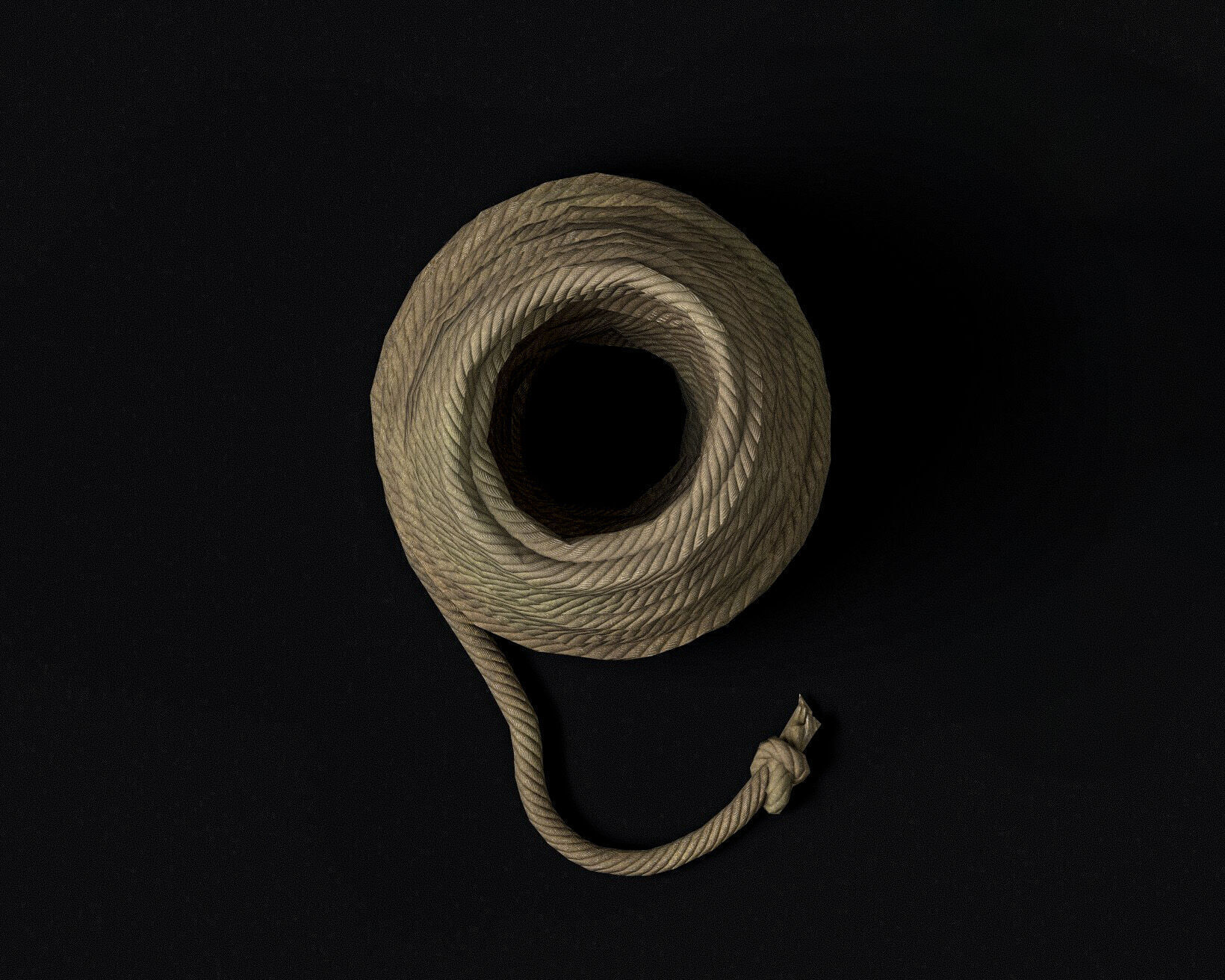 Rope coil Free low-poly 3D model_8