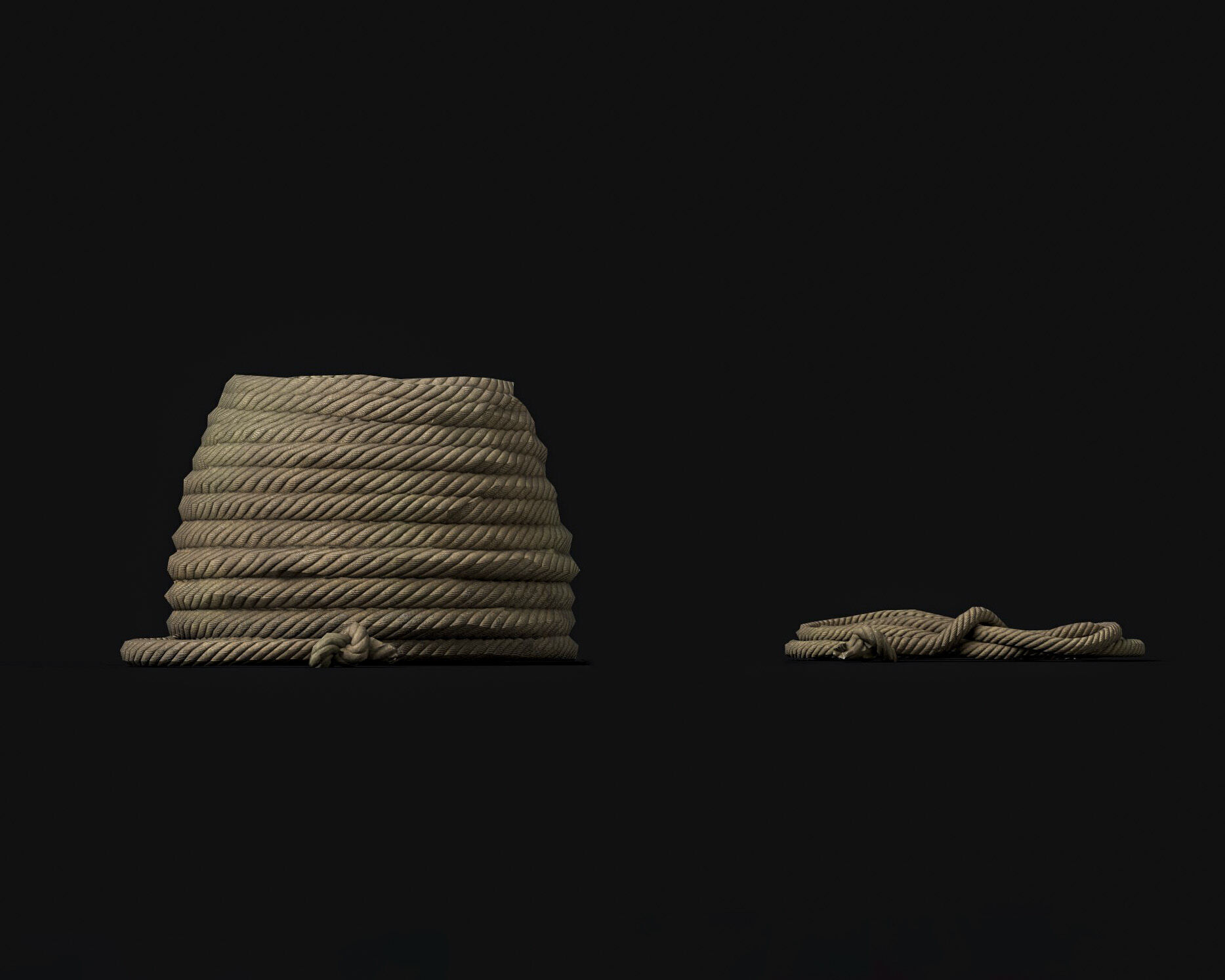 Rope coil Free low-poly 3D model_6