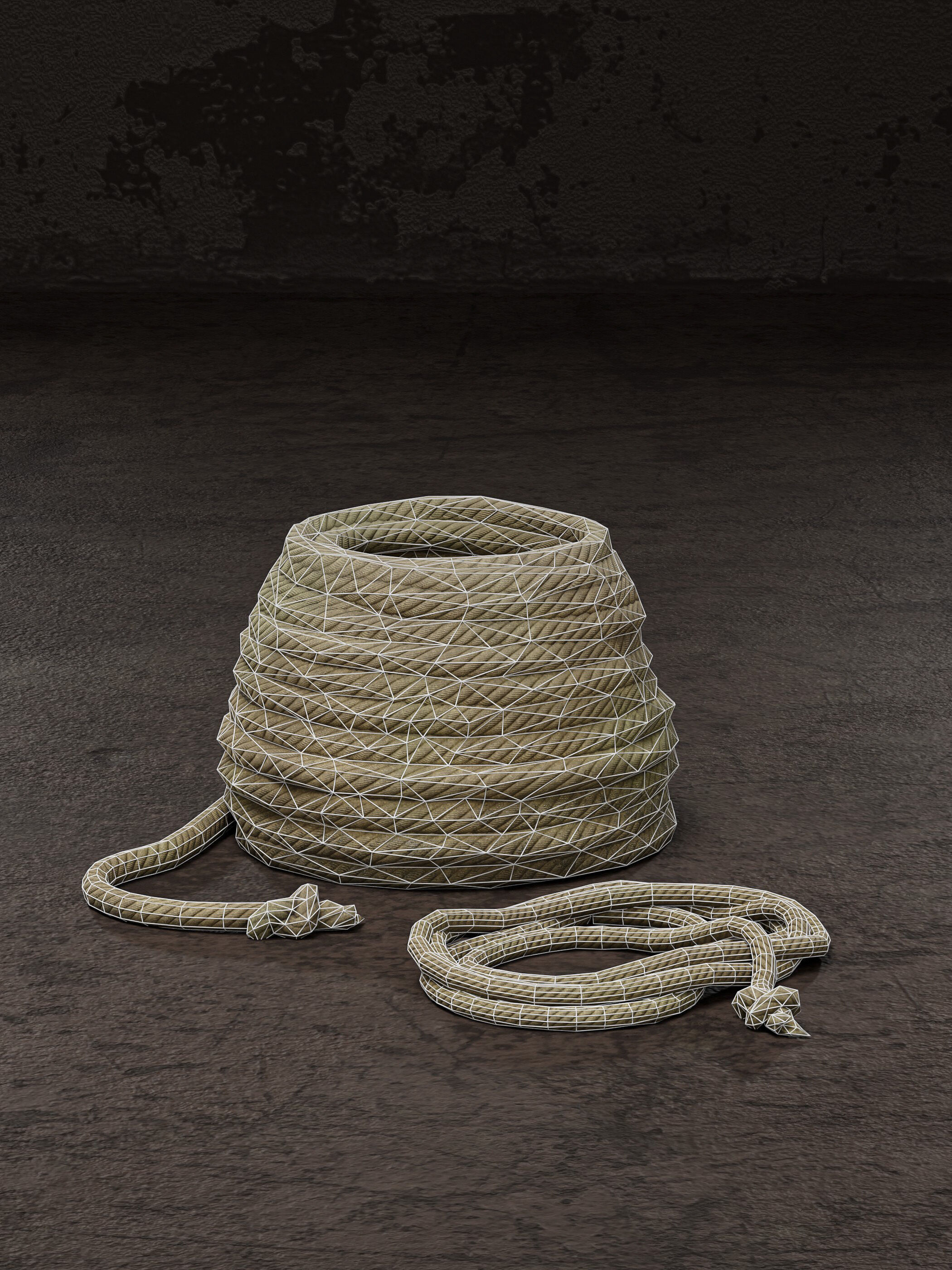 Rope coil Free low-poly 3D model_2
