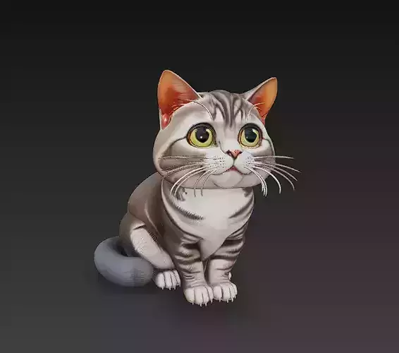 Cat Realistic 3D Model Basic - Low Poly Realistic