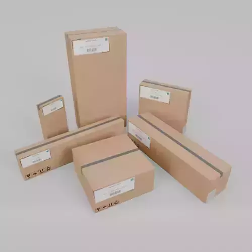 Multi-Purpose Cardboard Boxes - Rigged and Customizable Set 3D Model Collection