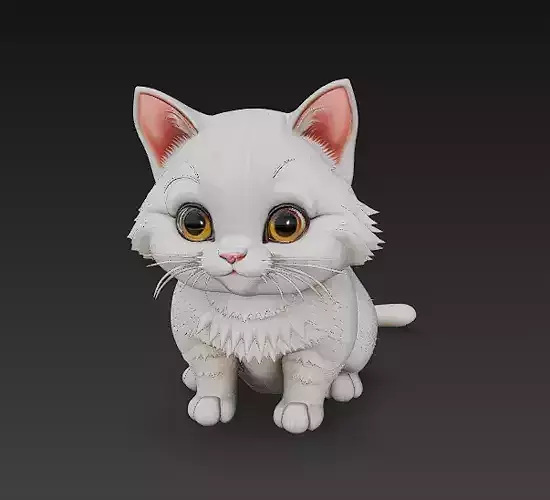 Cat Realistic 3D Model Basic - Low Poly Realistic