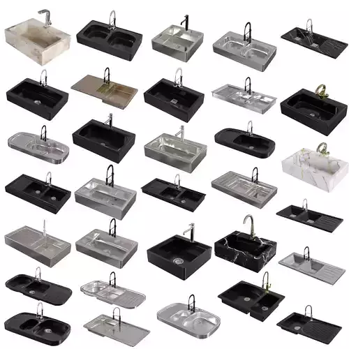32 sinks pack 3D model
