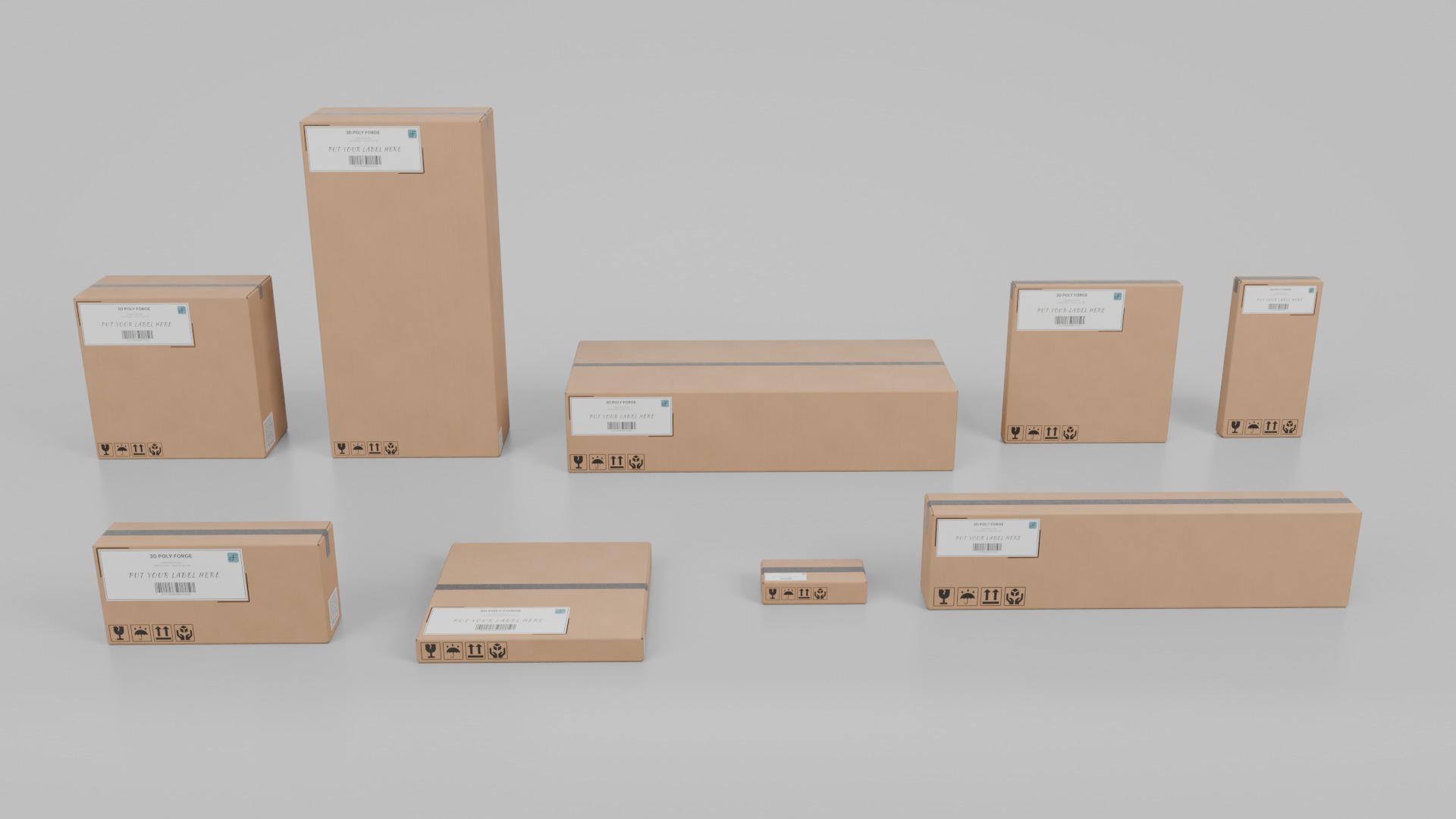 Mega Shipping Box Set - Rigged and Customizable 3D Model Collection_12