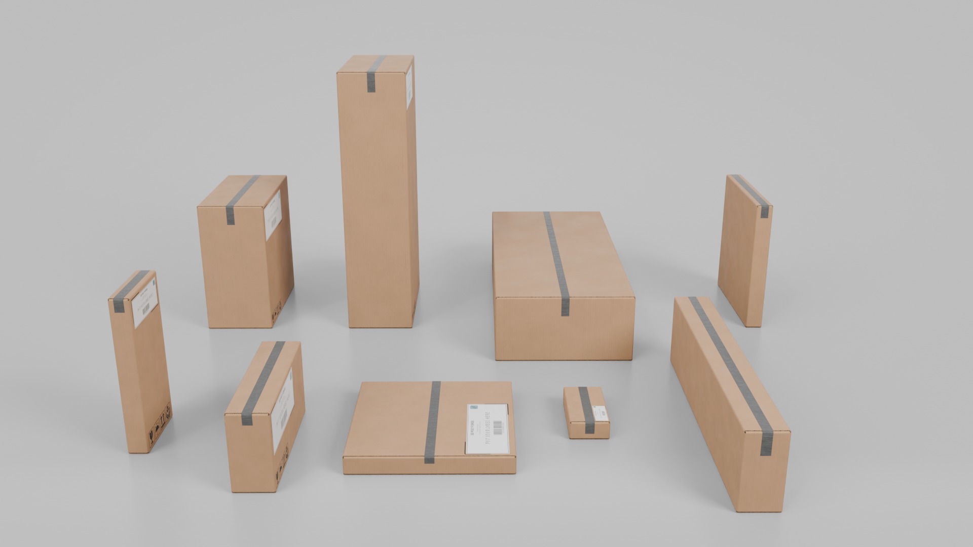 Mega Shipping Box Set - Rigged and Customizable 3D Model Collection_13