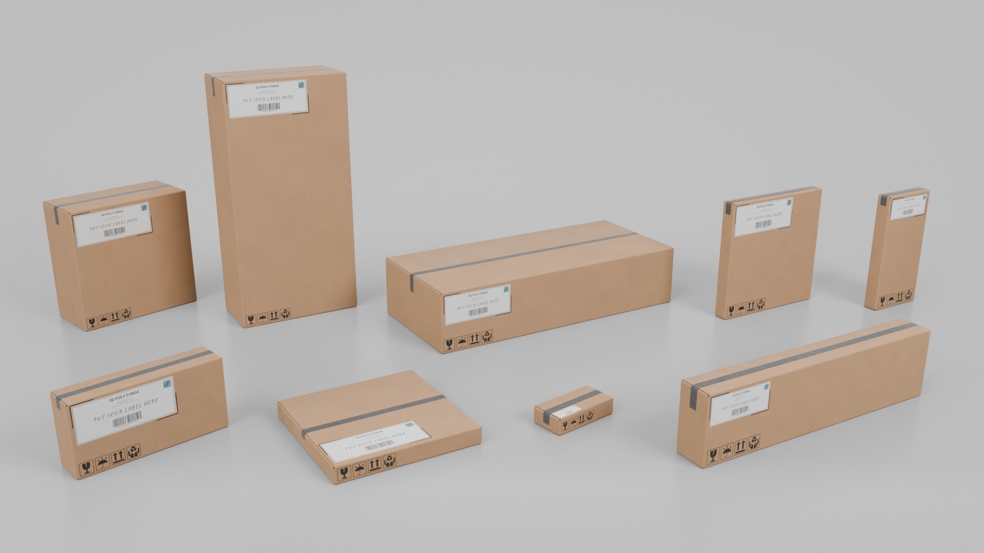Mega Shipping Box Set - Rigged and Customizable 3D Model Collection_11
