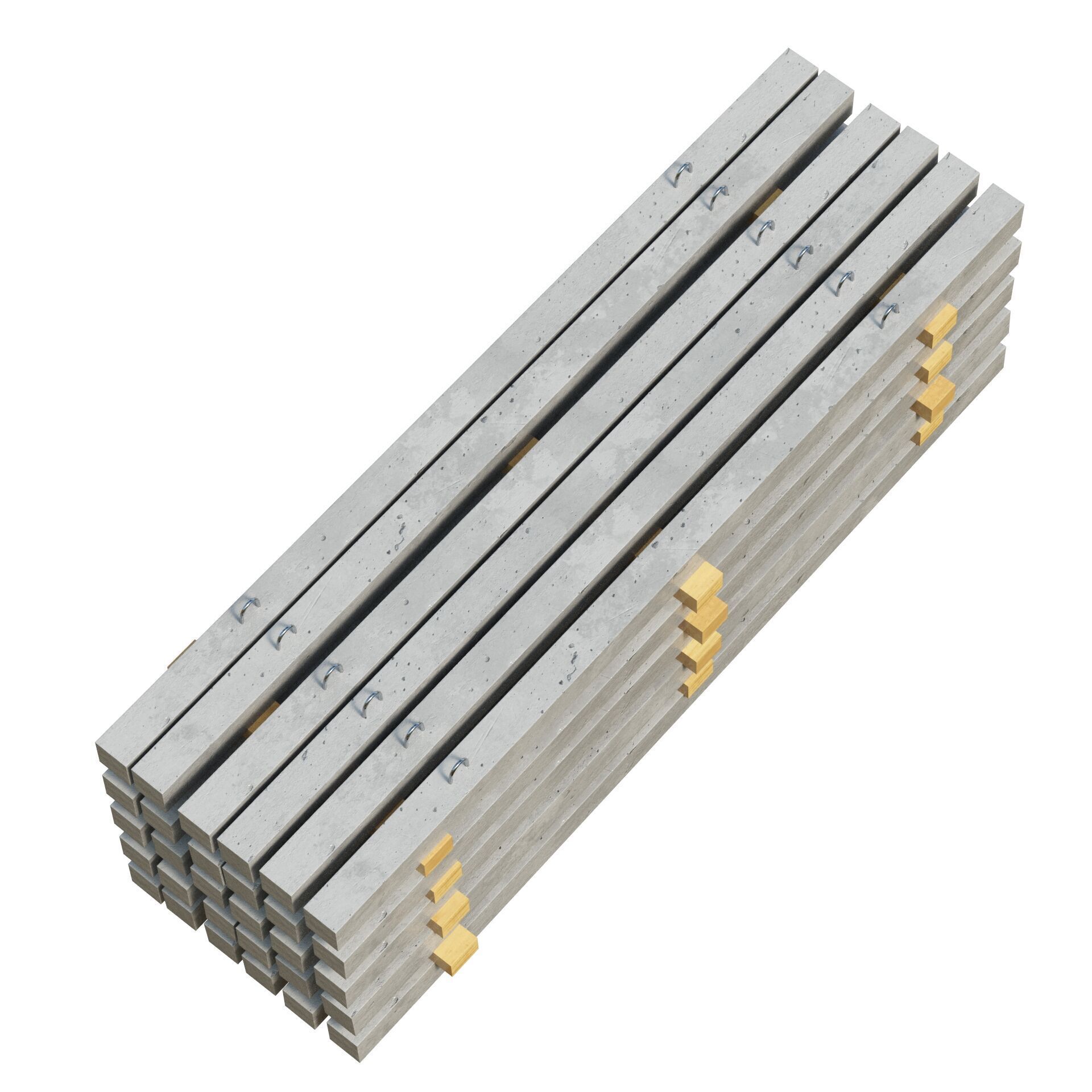 Stacked Concrete Slabs Low-poly 3D model_7